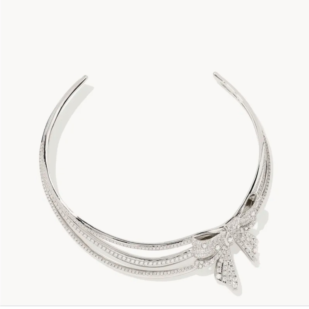 Kendra Scott Krista Bow Statement Necklace Silver